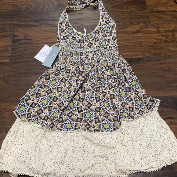Jovovich~Hawk boho halter top tiered sundress NWT S - Picture 6 of 9